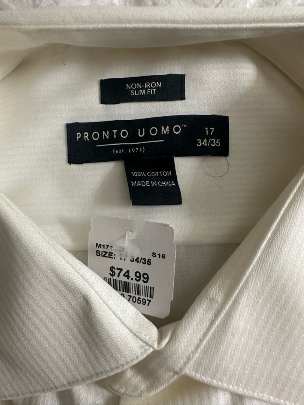 Pronto Uomo White Slim Fit Dress Shirt